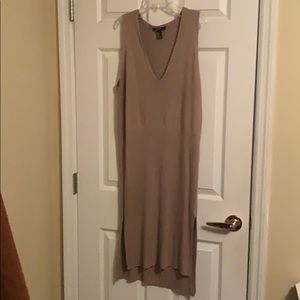 Nude V Neck Sweater Dress